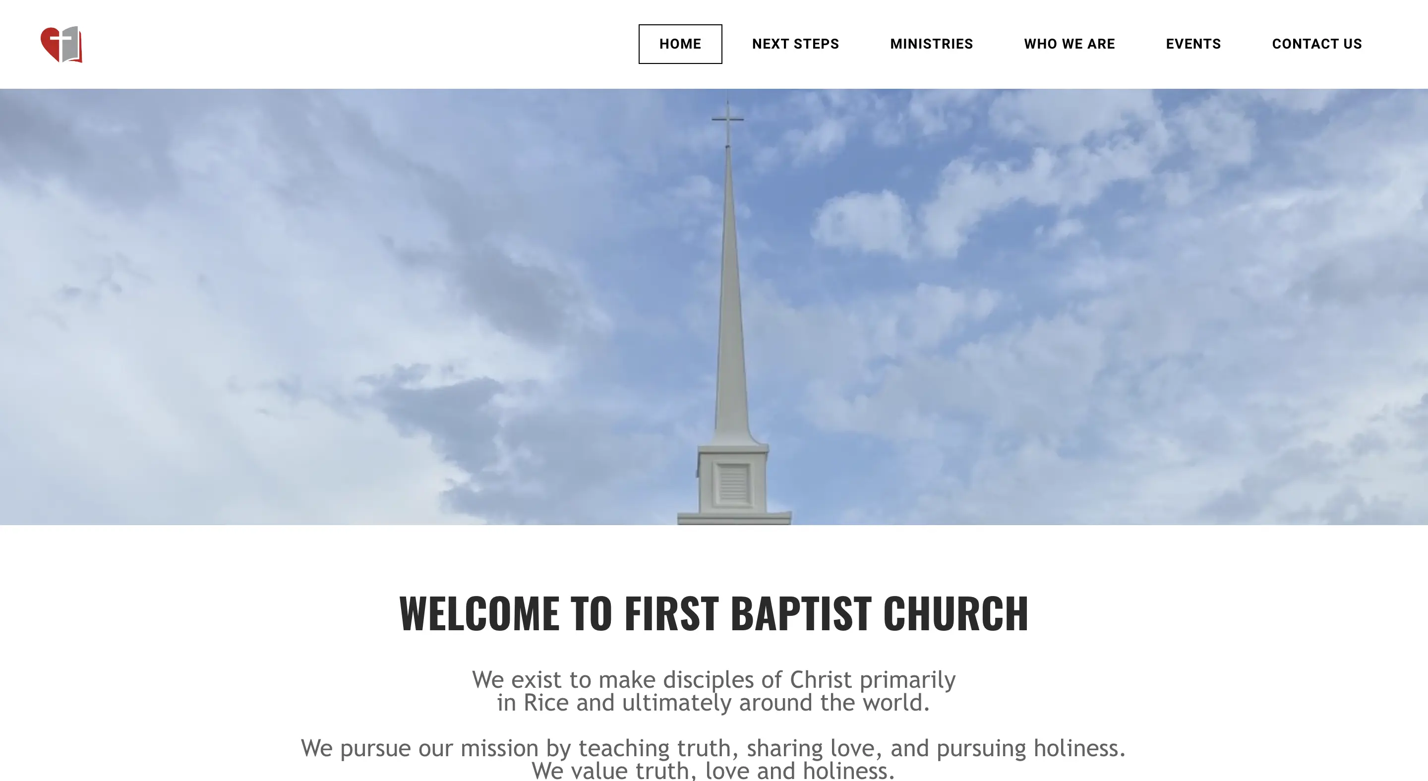 First Baptist Church, Rice Website