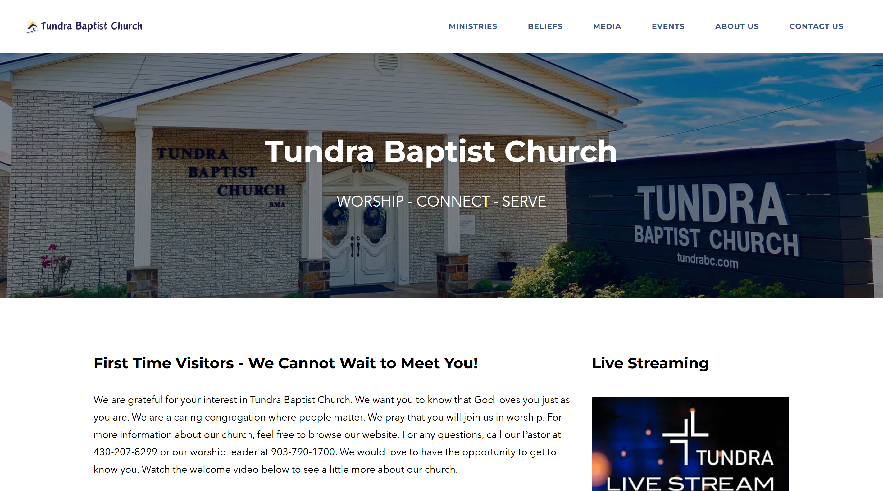 Tundra Baptist Church Website